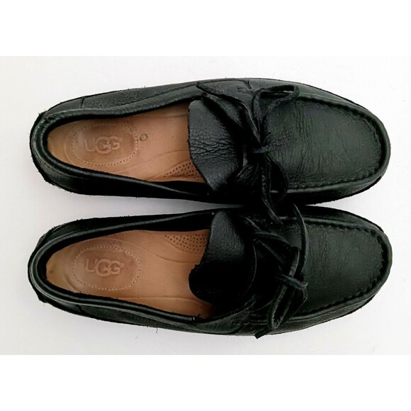 UGG Australia Marlowe Men's Moccasin Loafer Black Pebbled Leather 1005240 Sz 9 - Picture 4 of 7